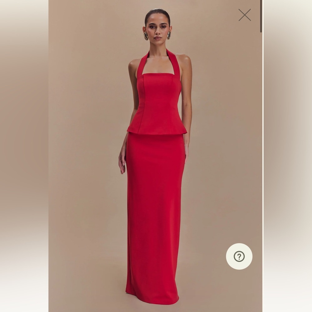 Meshki Red Maxi Pencil Dress Cocktail